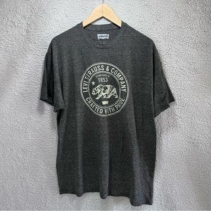 Levi's Strauss And Company Shirt Men XLarge Dark Heather Gray Short Sleeves Logo
